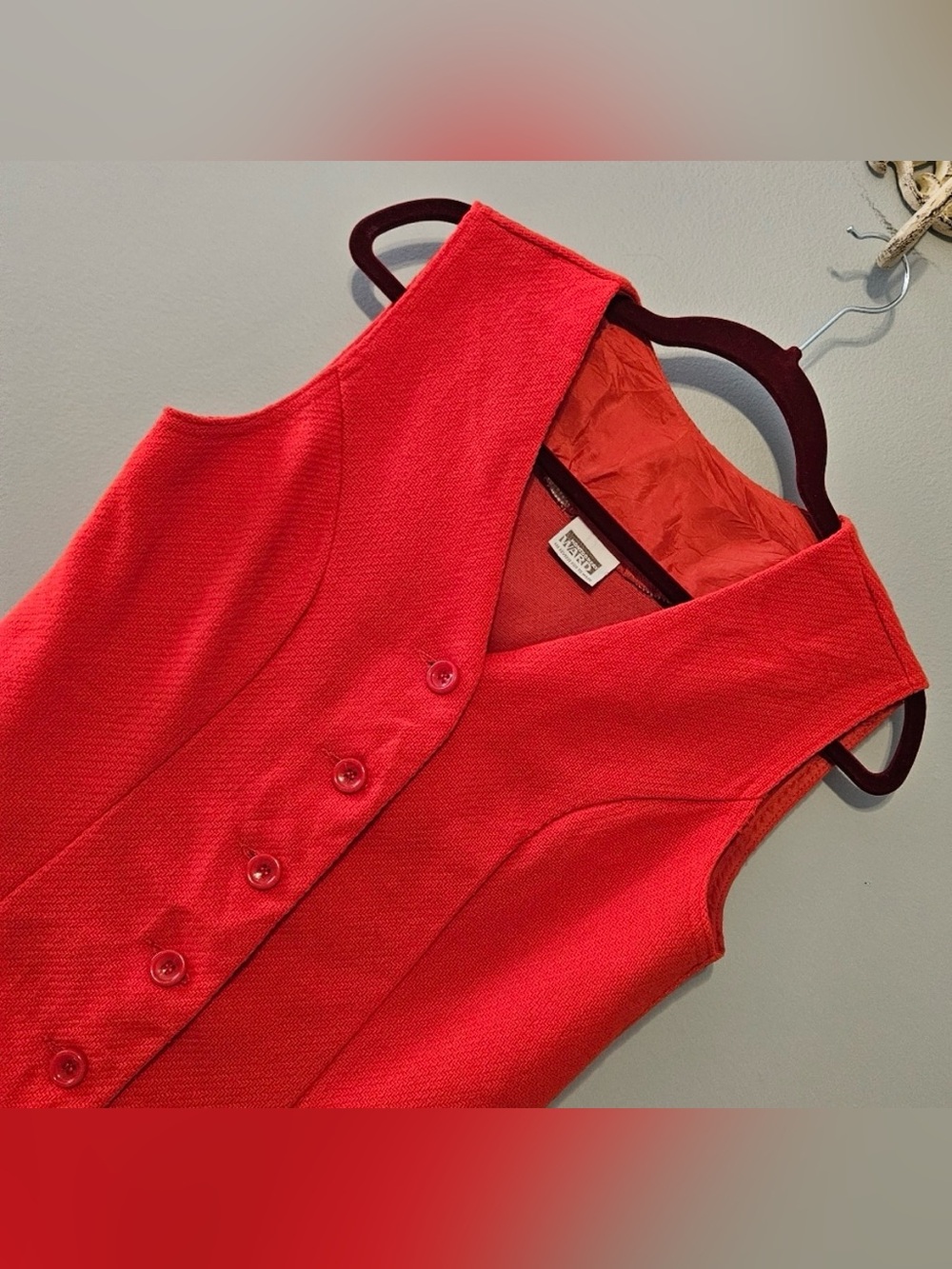 Vintage Montgomery Ward Red Button-Up Vest